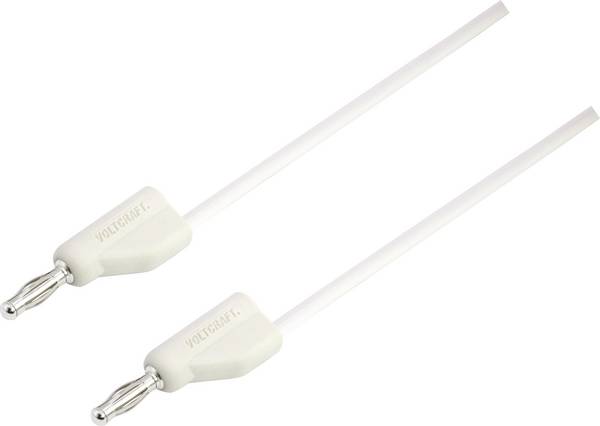 VOLTCRAFT MSB-300 Messleitung Lamellenstecker 4 mm Silikon 1.50 m Weiß 1 St.