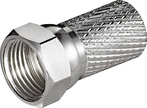 Goobay Aufdreh-F-Stecker 7,0 mm Kupfer-Nickel, breite Mutter