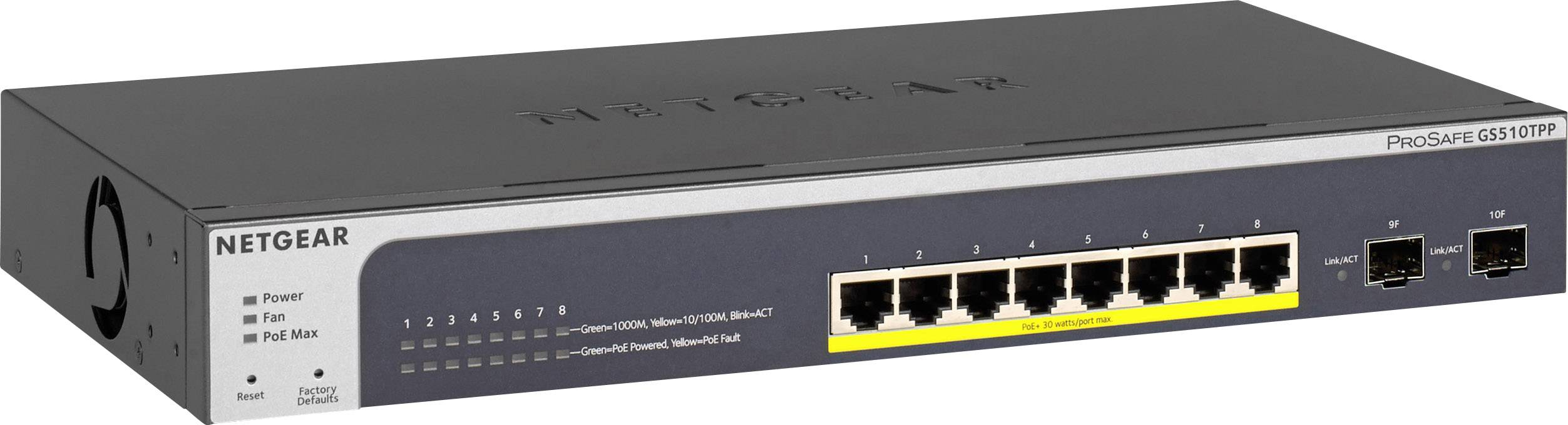 NETGEAR GS510TPP-100EUS GS510TPP-100EUS Netzwerk Switch 8 Port PoE-Funktion