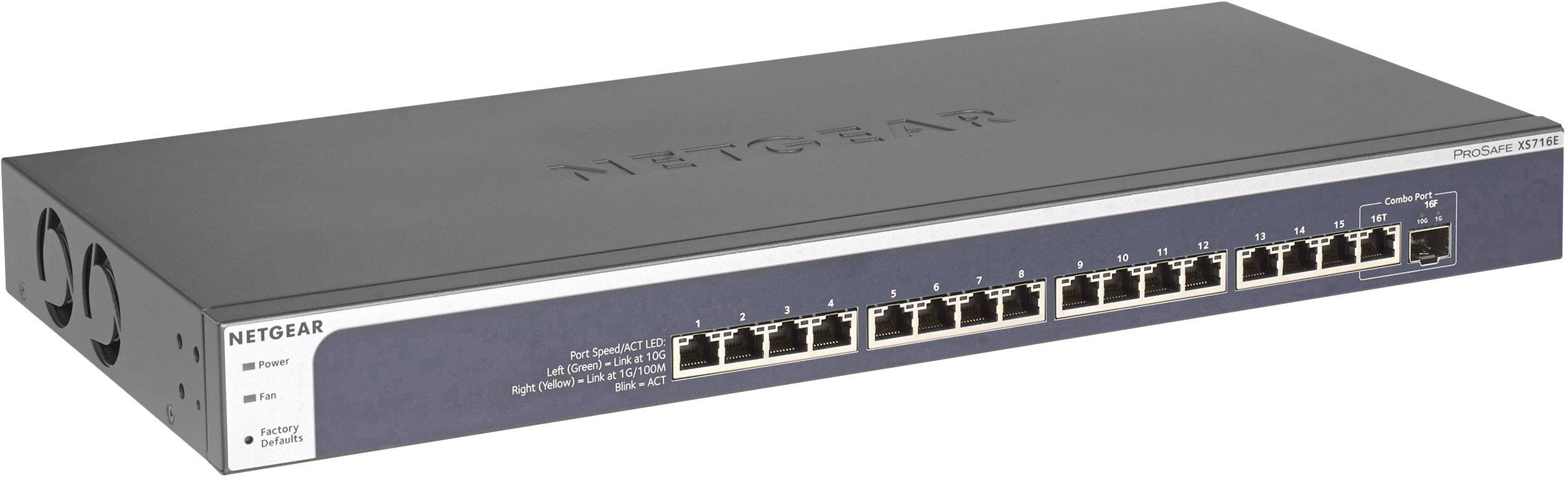 NETGEAR Plus XS716E - Switch - managed - 16 x 10GBase-T + 1 x 10 Gigabit SFP+, gemeinsam genutzt - Desktop, an Rack mont-2