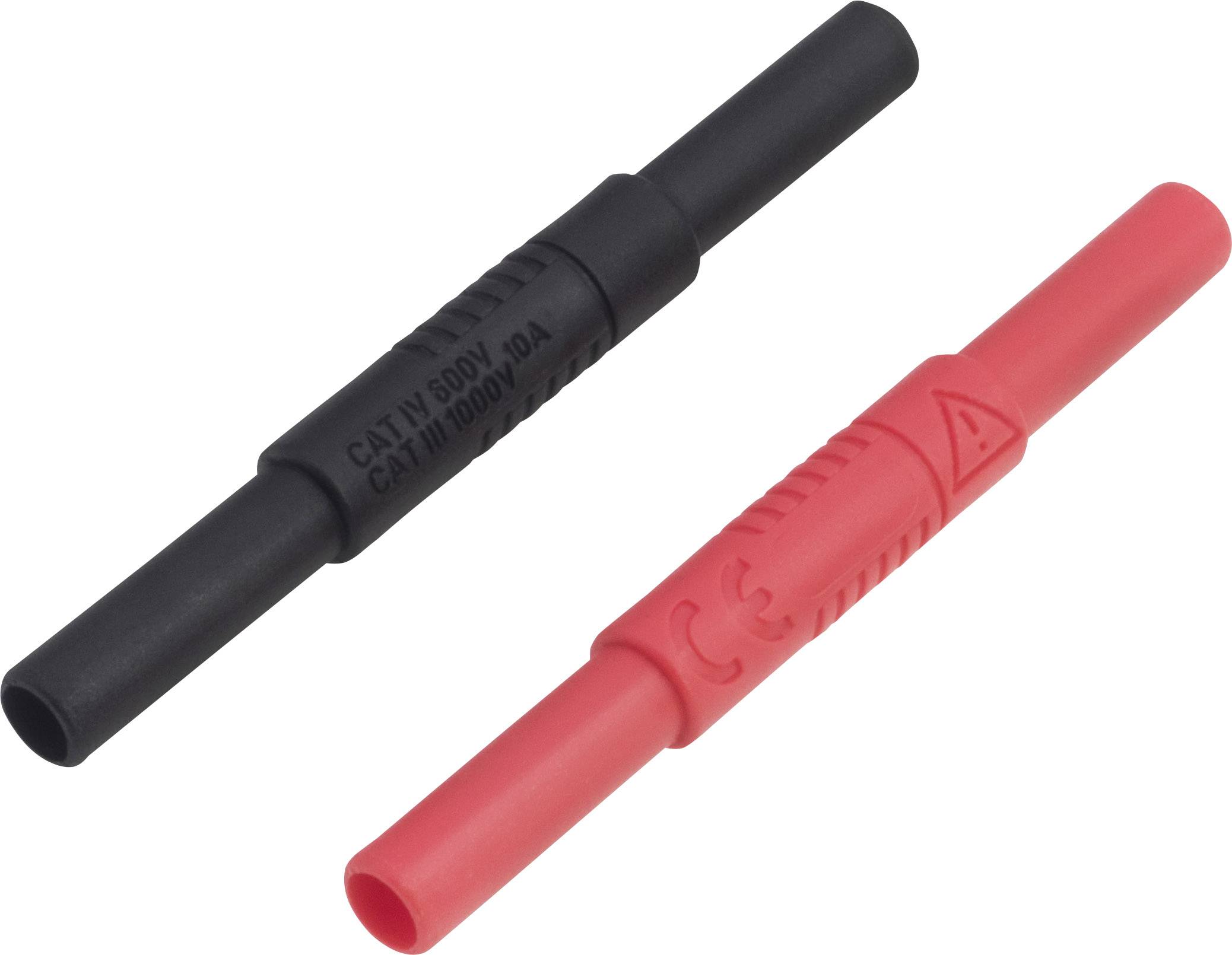 VOLTCRAFT MSL-504 Messleitungsverbinder [Buchse 4 mm - Buchse 4 mm] Black, Rot