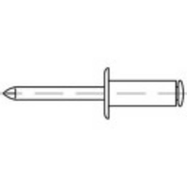 TOOLCRAFT 160331 Offene Blindniete (Ø x L) 4 mm x 12 mm Aluminium Stahl 500 St.