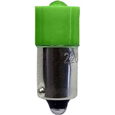 Grüne LED-Lampe mit Metall-Sockel, geeignet für verschiedene elektronische Anwendungen.