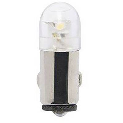 Eine kleine, durchsichtige LED-Lampe mit metallischem Sockel, geeignet für technologische Anwendungen und Beleuchtung.