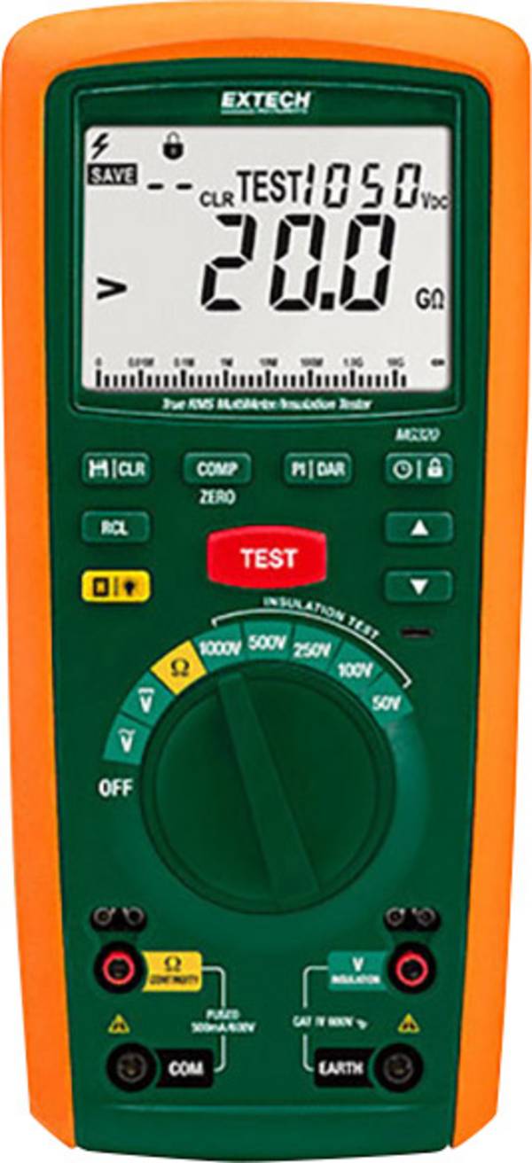 Extech MG320 Isolationsmessgerät 50 V, 100 V, 250 V, 500 V, 1000 V 20 GΩ