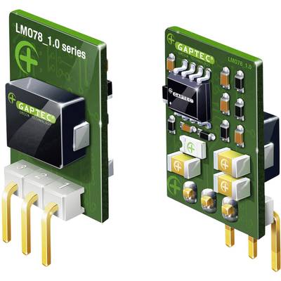 'LM078 1.0 series'-Spannungswandler von Gaptec, kompakt mit grüner Platine. Markierung 'Green Technology'. Zeigt Vorder- und Rückseite.
