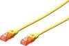 Digitus DK-1617-020/Y RJ45 Patchkabel CAT 6 U/UTP 2.00 m Gelb Flammwidrig, Halogenfrei, Rund, verdrillte Paare, Ungeschirmt 1 St.