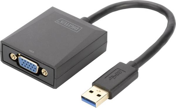Digitus USB 3.2 Gen 1 (USB 3.0), VGA, Notebook, TV, Monitor, Video Adapterkabel [1x USB 3.2 Gen 1 Stecker A (USB 3.0) - 1x VGA-Buchse] DA-70840 15.00 cm