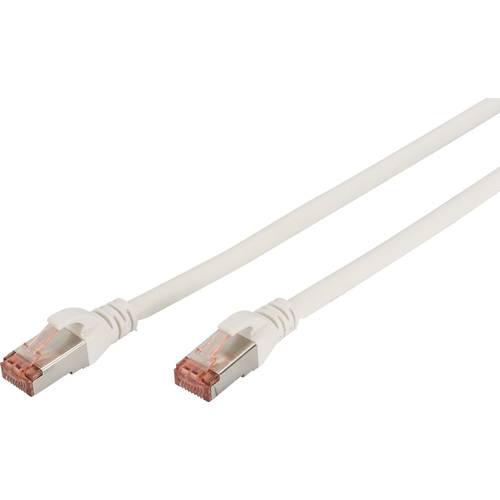 Digitus DK-1644-030/WH RJ45 Netzwerkkabel, Patchkabel CAT 6 S/FTP 3.00 m Weiß Flammwidrig, Folienschirm, Geflechtschirm,...