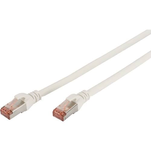 Digitus DK-1644-100/WH RJ45 Netzwerkkabel, Patchkabel CAT 6 S/FTP 10.00 m Weiß Flammwidrig, Folienschirm, Geflechtschirm...