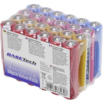 Basetech  Micro (AAA)-Batterie Alkali-Mangan 1170 mAh 1.5 V 24 St.