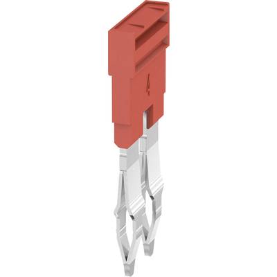 Rote Sicherung mit der Aufschrift '4', zwei metallene Stifte unten sichtbar. Hauptsächlich zur Stromkreissicherung in Fahrzeugen verwendet.