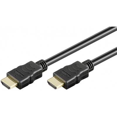 Goobay HDMI Anschlusskabel HDMI-A Stecker, HDMI-A Stecker 1.50 m Schwarz 38516 High Speed-HDMI mit Ethernet, vergoldete 