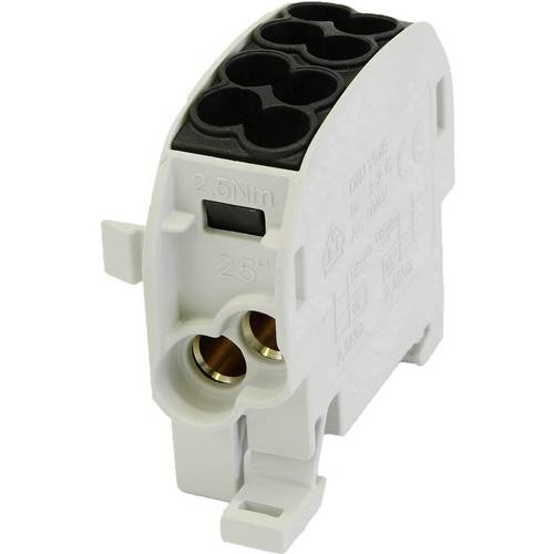 HoraeTec 080110-4-3 Hauptleitungsabzweigklemme PA, Messing Lichtgrau (RAL 7035), Tiefschwarz (RAL 9005) 1polig 100 A 690...