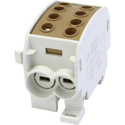 HoraeTec 080310-3-3 Hauptleitungsabzweigklemme Messing, PA Lichtgrau (RAL 7035), Braun 160 A 690 V Leiter-Typ = L