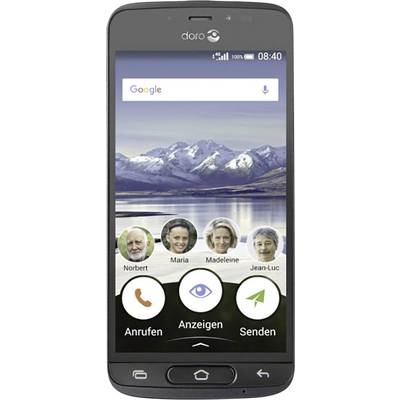 doro 8040 Smartphone  16 GB 12.7 cm (5 Zoll) Schwarz Android™ 7.0 Nougat Single-SIM