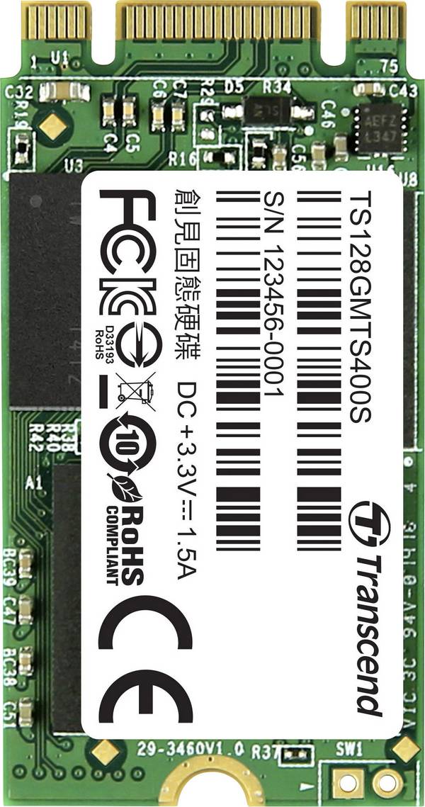 Transcend 400S 128 GB Interne M.2 SATA SSD 2242 M.2 SATA 6 Gb/s Retail TS128GMTS400S