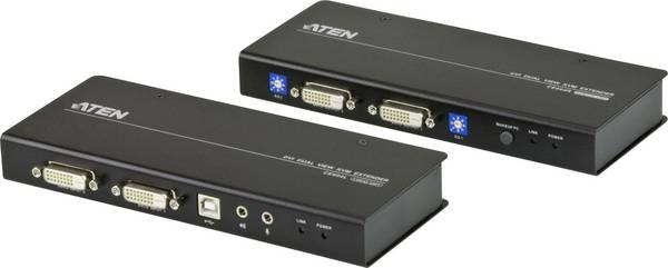 ATEN CE604 KVM Extender, 2x DVI, Audio, USB, RS232
