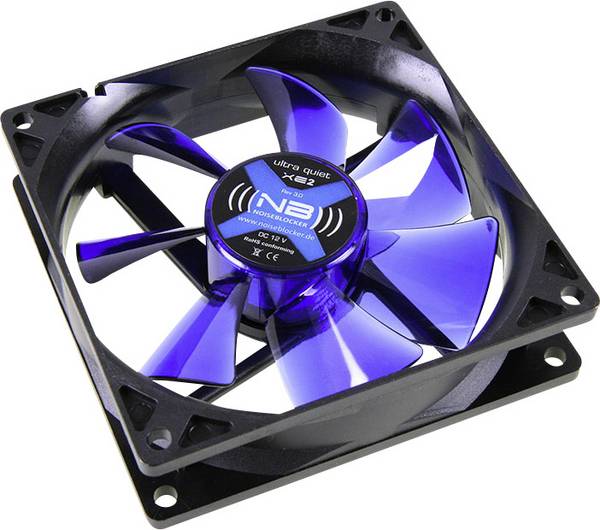 NoiseBlocker BlackSilent XE2 PC-Gehäuse-Lüfter Schwarz, Blau (transparent) (B x H x T) 92 x 92 x 25 mm