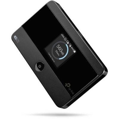 Tragbarer 4G LTE-Router mit kleinem Bildschirm, zeigt 550 MB Datenverbrauch an.
