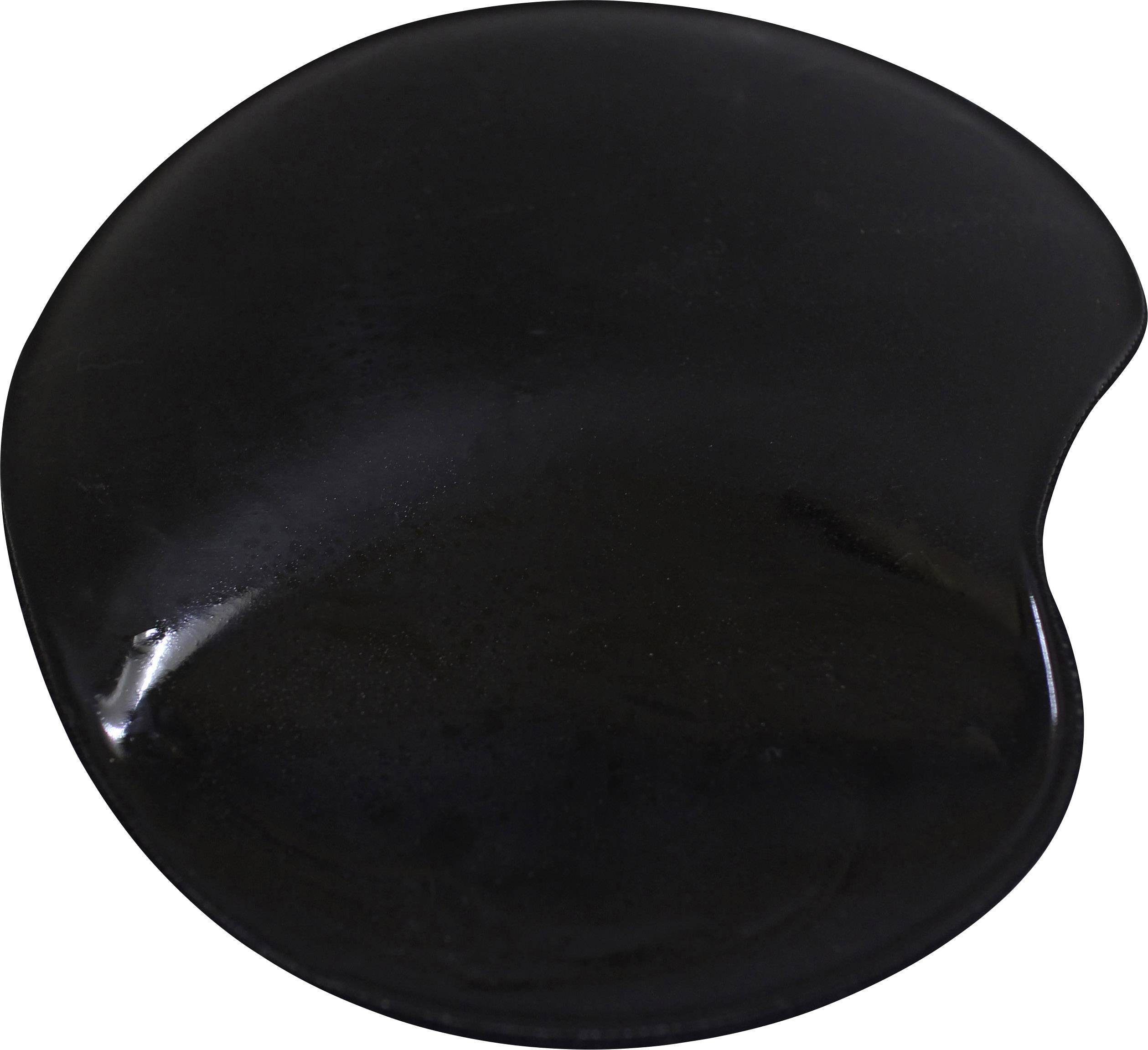 Eine schwarze, glänzende Gießharzform in einer unregelmäßigen, abgerundeten Form auf weißem Hintergrund.