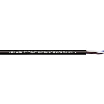 Schwarzes Kabel mit weißer Aufschrift 'Lapp Kabel Stuttgart Unitronic Sensor FD' und bunten Innenleitungen sichtbar.