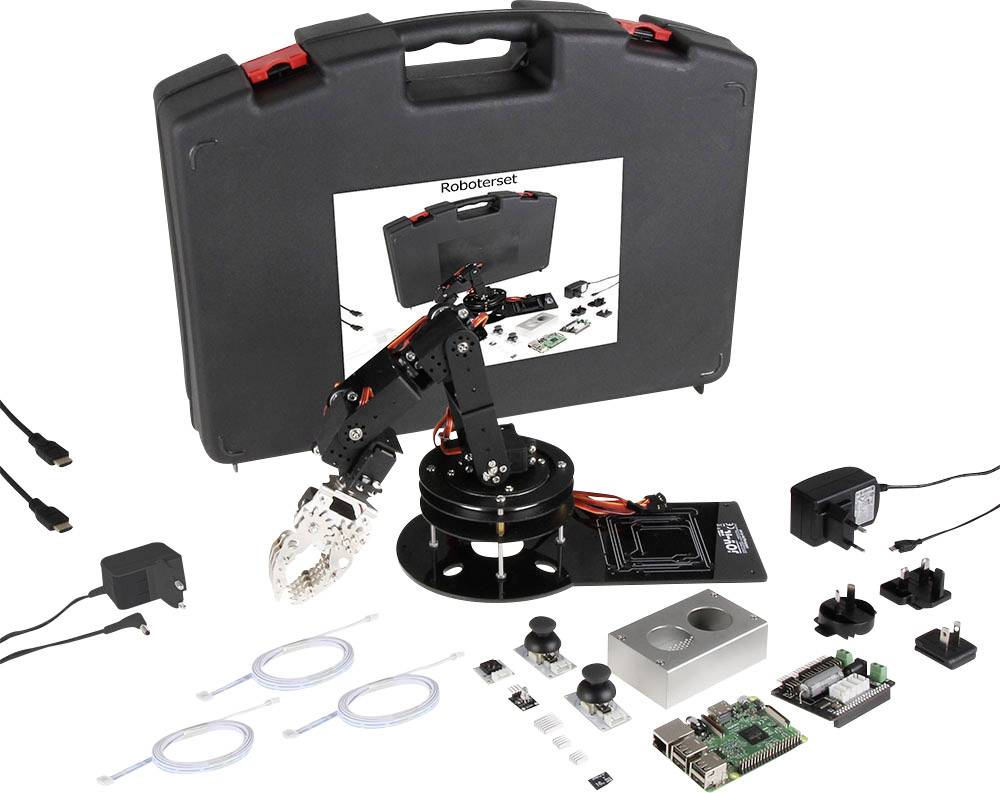 Joy-it Robo-Set Raspberry Pi® 3 B 1 GB 4 x 1.2 GHz inkl. Roboterarm, inkl. Controller, inkl. Kühlkörper, inkl. Netzteil,-0