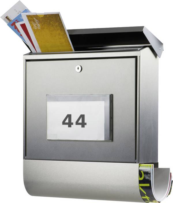 Burg Wächter 4400Ni Malaga Briefkasten Stahlblech Nickel Schlüsselschloss
