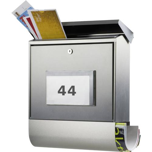 Thumbnail - Burg Wächter 4400Ni Malaga Briefkasten Stahlblech Nickel Schlüsselschloss