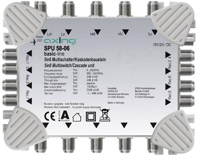 Axing SPU 58-06 SAT Multischalter Kaskade Teilnehmer-Anzahl: 8