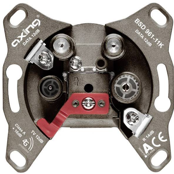 AXING Antennendose BSD 961-11K Enddose 12dB 4-Loch (BSD96111K)