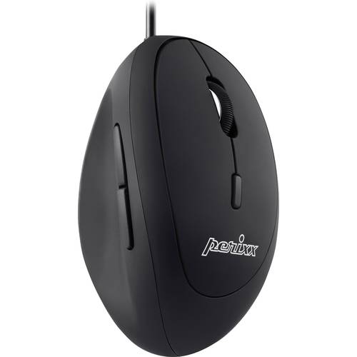 Perixx Perimice-519 Ergonomische Maus USB Optisch Schwarz 6 Tasten 1600 dpi Ergonomisch
