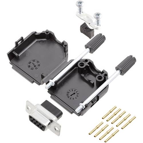 encitech DPPK09-BK-DBCS-K 6355-0078-11 D-SUB Buchsenleisten-Set 180 ° Polzahl: 9 Crimpen 1 St.