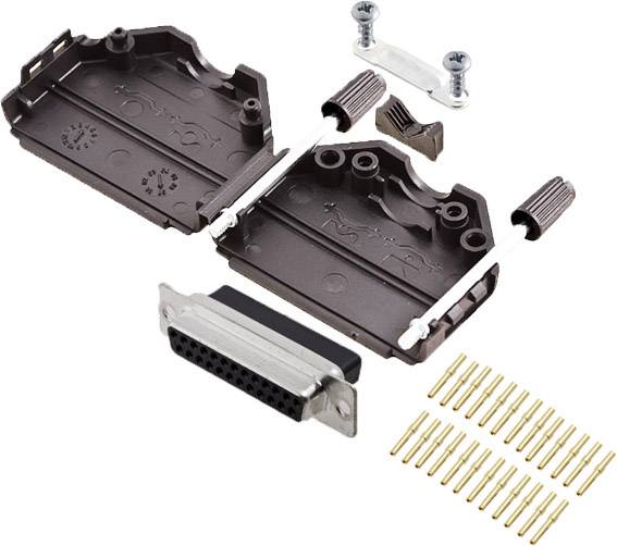 encitech DPPK25-BK-DBCS-K 6355-0078-13 D-SUB Buchsenleisten-Set 180 ° Polzahl: 25 Crimpen 1 St.