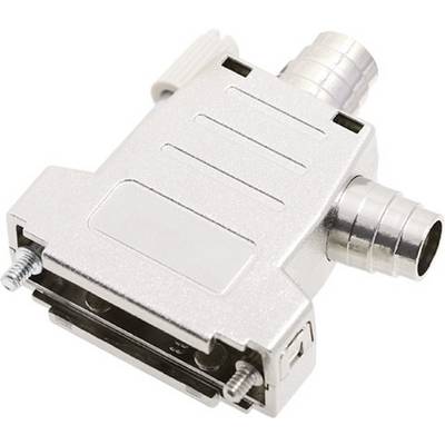 Metallischer Steckeranschluss für elektronische Geräte mit mehreren Schrauben und Kabelanschlüssen, geeignet für industrielle Anwendungen.