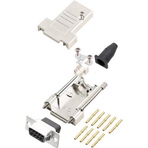 encitech DTSL09-LJSRG-T-DBCS-K 6355-0069-11 D-SUB Buchsenleisten-Set 180 ° Polzahl: 9 Crimpen 1 St.