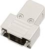 encitech TRI-M-9-K 6550-0100-01 D-SUB Gehäuse Polzahl: 9 Kunststoff, metallisiert 180 °, 45 °, 45 ° Silber 1 St.