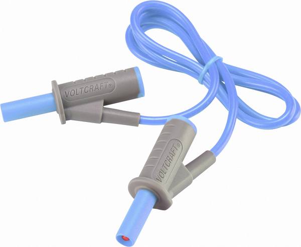 VOLTCRAFT MSB-501 Sicherheits-Messleitung Lamellenstecker 4 mm Lamellenstecker 4 mm 0.75 m Blau 1 St.