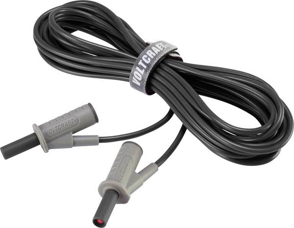 VOLTCRAFT MSB-501 Sicherheits-Messleitung Lamellenstecker 4 mm Lamellenstecker 4 mm 5.00 m Schwarz 1 St.