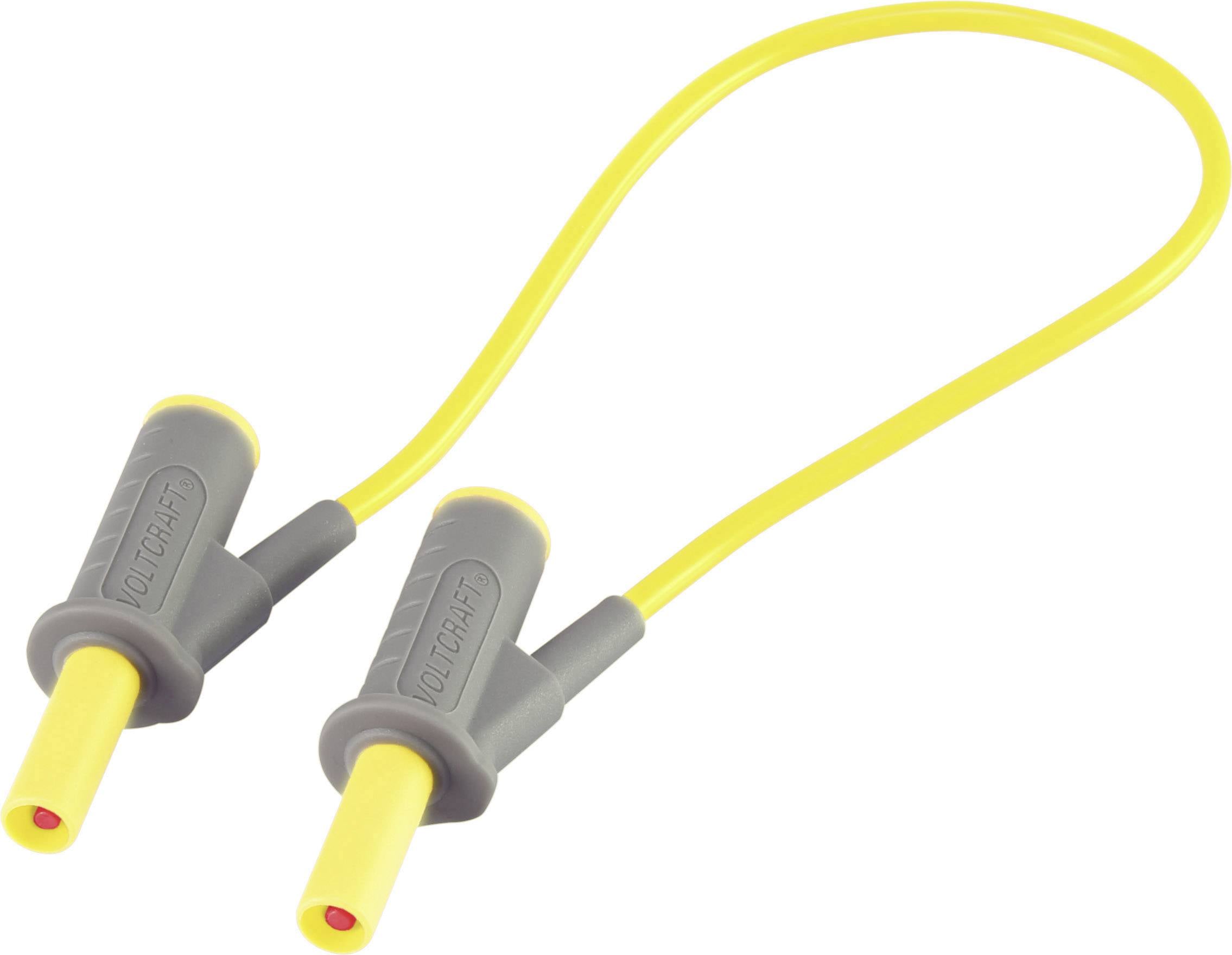VOLTCRAFT MSB-501 Sicherheits-Messleitung Lamellenstecker 4 mm Lamellenstecker 4 mm 25.00 cm Gelb 1 St.