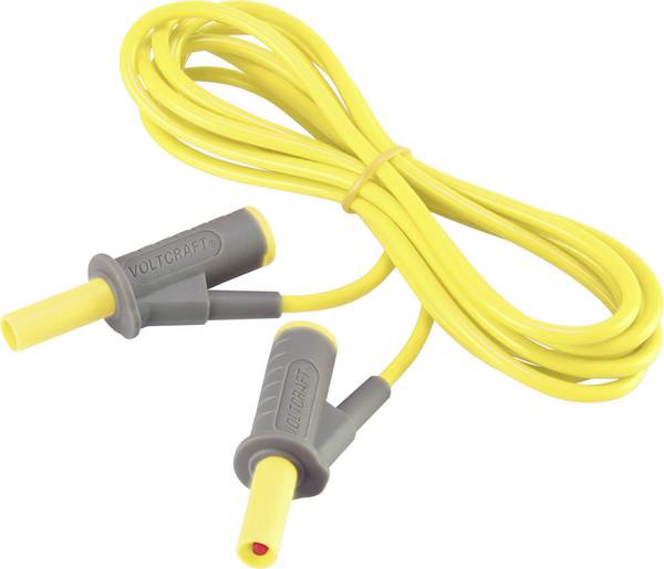 VOLTCRAFT MSB-501 Sicherheits-Messleitung Lamellenstecker 4 mm Lamellenstecker 4 mm 2.00 m Gelb 1 St.