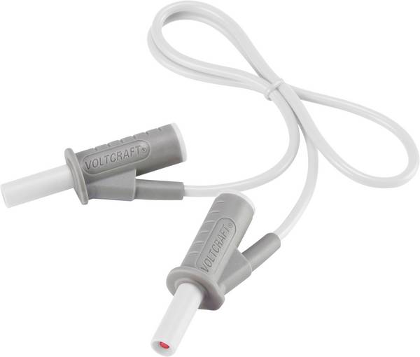 VOLTCRAFT MSB-501 Sicherheits-Messleitung Lamellenstecker 4 mm Lamellenstecker 4 mm 0.50 m Weiß 1 St.
