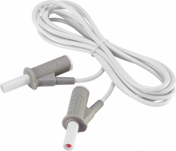 VOLTCRAFT MSB-501 Sicherheits-Messleitung Lamellenstecker 4 mm Lamellenstecker 4 mm 2.00 m Weiß 1 St.