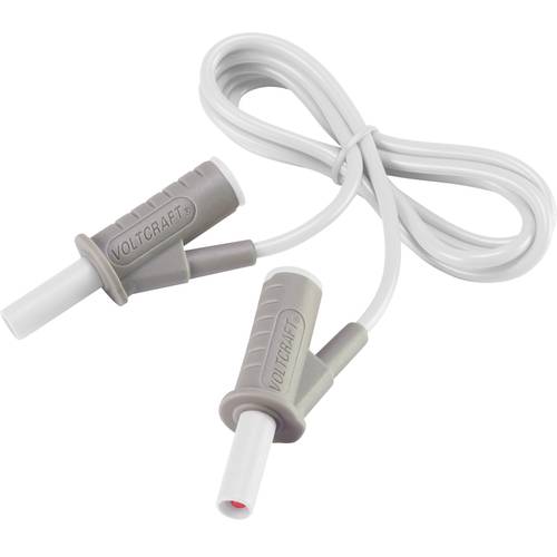 Thumbnail - VOLTCRAFT MSB-501 Sicherheits-Messleitung Lamellenstecker 4 mm Lamellenstecker 4 mm 1.00 m Weiß 1 St.