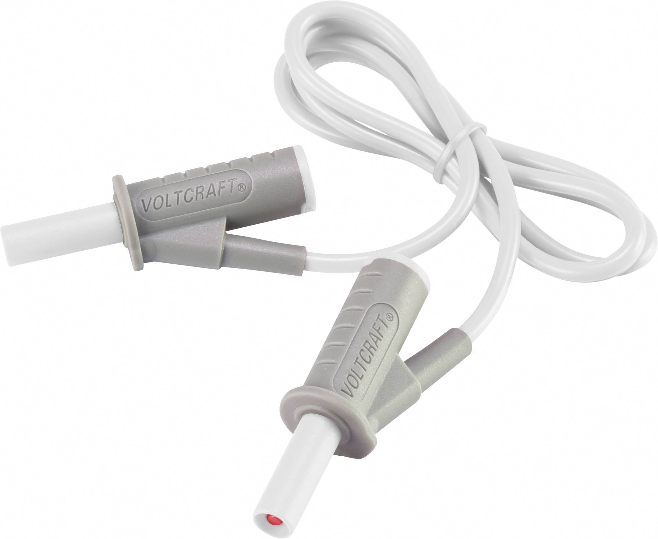 Thumbnail - VOLTCRAFT MSB-501 Sicherheits-Messleitung Lamellenstecker 4 mm Lamellenstecker 4 mm 0.75 m Weiß 1 St.