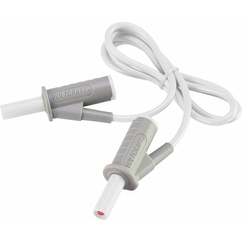 Thumbnail - VOLTCRAFT MSB-501 Sicherheits-Messleitung Lamellenstecker 4 mm Lamellenstecker 4 mm 0.75 m Weiß 1 St.