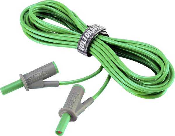 VOLTCRAFT MSB-501 Sicherheits-Messleitung Lamellenstecker 4 mm Lamellenstecker 4 mm 5.00 m Grün 1 St.