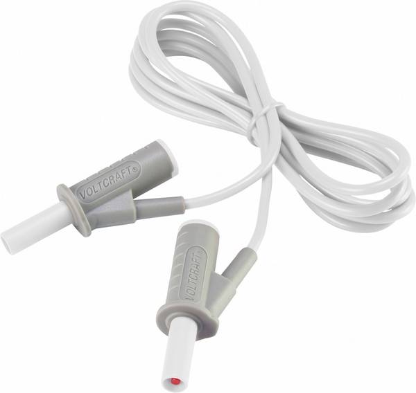 VOLTCRAFT MSB-501 Sicherheits-Messleitung Lamellenstecker 4 mm Lamellenstecker 4 mm 1.50 m Weiß 1 St.