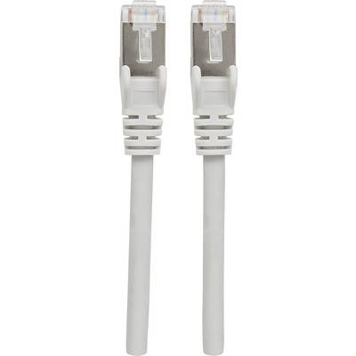 Ein weißes Ethernet-Kabel mit zwei RJ45-Steckern, die für Netzwerkverbindungen verwendet werden.