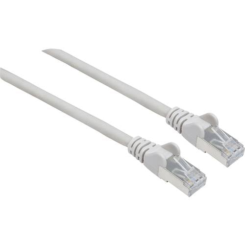 Intellinet 740807 RJ45 Netzwerkkabel, Patchkabel CAT 6a S/FTP 2.00 m Grau Folienschirm, Geflechtschirm, Geschirmt, Halog...